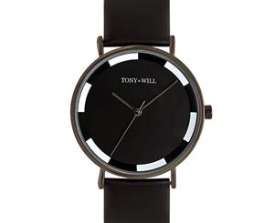 Tony+Will Women's 42mm Space Leather Watch - Black