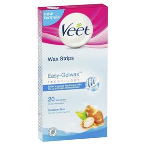 Veet EasyGrip Ready-to-Use Wax Strips Sensitive 20