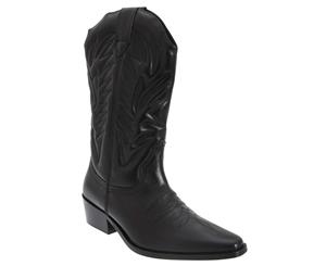 Woodland Mens High Clive Western Cowboy Boots (Black) - DF717