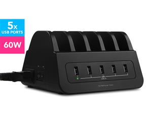 mbeat GorillaPower Dock 5-Port USB Charging Station - Black