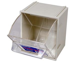 1H040 FISCHER PLASTIC Small Visi Pak Storage Drawer With Clips - Fischer Plastic Made From G.P. H.I. Styrene SMALL VISI PAK STORAGE DRAWER
