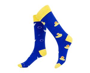 2 pairs - Oddzeez Fun Odd Socks - Combed Cotton - 'Quacky McQuackface'