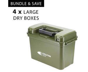 4 x Large Dry Case Weatherproof Box / Dry Box in Olive Drab