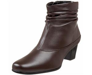 David Tate Womens Vera Leather Square Toe Ankle Fashion Boots
