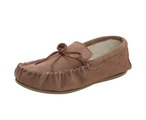 Eastern Counties Leather Unisex Wool-Blend Hard Sole Moccasins (Camel) - EL183