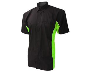 Gamegear Mens Sportsman Short Sleeve Shirt / Mens Sportswear (Black/Lime/White) - BC410