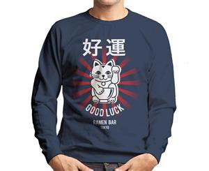 Good Luck Noodle Bar Tokyo Men's Sweatshirt - Navy Blue