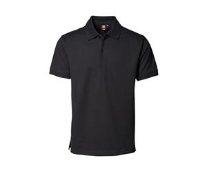 Id Mens Pique Short Sleeve Regular Fitting Polo Shirt (Black) - ID184