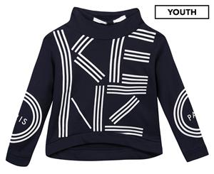 KENZO Girls' Logo Printed Sweatshirt - Dark Blue