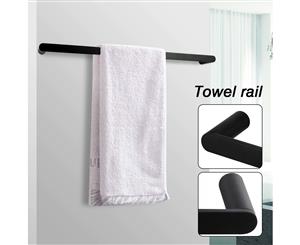 Luxury Matte Black Single Towel Rail Rack Holder Bar Stainless Steel 600mm