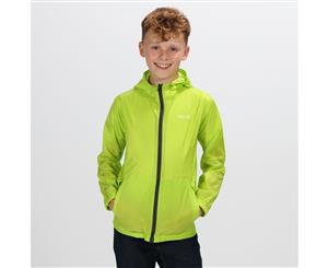Regatta Great Outdoors Childrens/Kids Pack It Jacket Iii Waterproof Packaway Black (Lime Punch) - RG3209