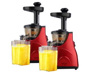 SOGA 2X Slow Juicer Premium Masticating Electric Vegetable Juice Extractor Red