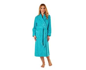 Slenderella HC2302 Teal Solid Colour Dressing Gown