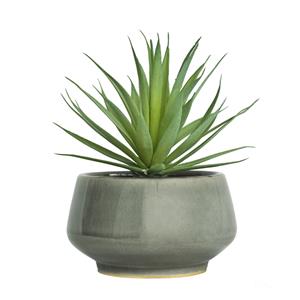 UN-REAL 21cm Artificial Yucca In Grey Pot