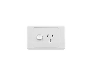 10 Pack 15A Horizontal Single Power Point GPO with Switch