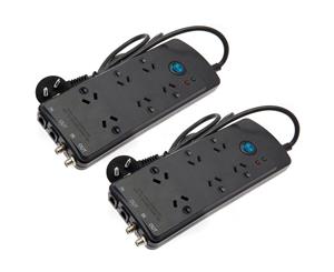 2PK Jackson Home Theatre Power Board 6 Way Outlets w/ Surge Protection Strip