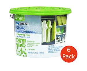 6x airBOSS Closet Dehumidifier - Fragrance Free - Moisture Control - 6 Pack