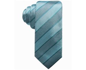 Alfani Blue Hamilton Striped Slim Men's Skinny Mint Silk Knit Necktie
