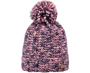 Barts Womens Myla Warm Knitted Pom Pom Winter Beanie Hat - Maroon