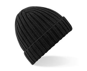 Beechfield Unisex Chunky Ribbed Winter Beanie Hat (Black) - RW4093