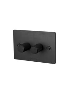Buster + Punch 2 Gang Dimmer Switch in Black