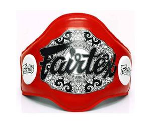 FAIRTEX-Genuine Leather The Champion Belt Chest Body Belly Protector Pad Guard - Red