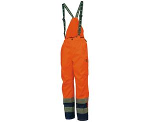 Helly Hansen Mens Potsdam Hi Vis Workwear Trouser Bib Dungarees - Hv Orange/Navy