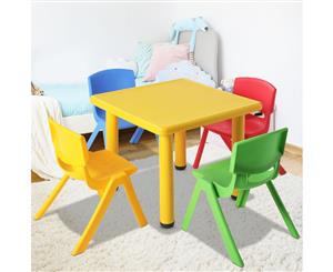 Kids Table and Chairs Set Children Study Desk Furniture Plastic Red 5PC Keezi Yellow