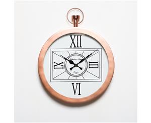 PABLO 36cm Round Wall Clock with Copper Surround and White Face