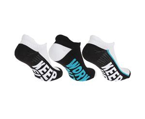Redtag Mens Sport Trainer/Liner Socks (3 Pairs) (White/Black/Blue) - MB540