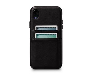 Sena Deen Snap On Wallet Premium Leather Case For iPhone XR - Black