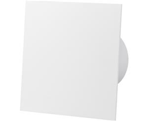 Shiny White Acrylic Glass Front Panel 100mm Timer Extractor Fan for Wall Ceiling Ventilation