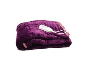 Violet &quotDreamtime" Deluxe Heated Throw Electric Blanket Rug 160x130cm 300gsm