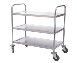 Vogue Stainless Steel 3 Tier Clearing Trolley Small
