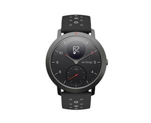 Withings Steel Sport Hybrid Smartwatch with Heart Monitoring Fitness Activity Tracking & GPS - Black
