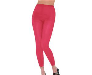 Women's Footless Tights Colourful Dance Hosiery Stockings - Hot Pink