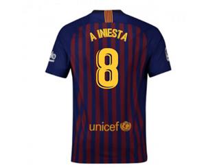 2018-2019 Barcelona Home Nike Football Shirt (A Iniesta 8)