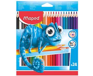 24pc Maped Pulse Ergo Color Peps Kids 0% Wood Triangular Drawing/Colour Pencils