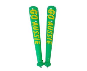 2x Australian Souvenir Flag Inflatable Blow UpThunder Sticks Aussie Cricket Sport [Design Go Aussie]
