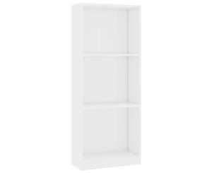 3-Tier Book Cabinet High Gloss White Chipboard Storage Rack Shelf Stand