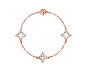 Affinity Collection Star Interlinking Bracelet with clear crystals Rose Gold Plated