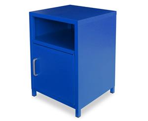 Bedside Cabinet 35x35x51cm Blue Steel Storage Lamp Nightstand Cupboard