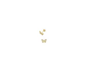 Bevilles Children's 9ct Yellow Gold Butterfly Stud Earrings