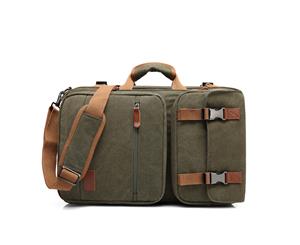 CBL Convertible Backpack Messenger Bag Fits 17.3 Inch Laptop-Canvas Green