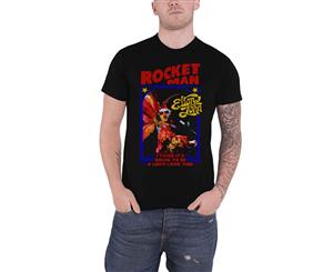 Elton John T Shirt Rocketman Feather Suit Logo Official Mens - Black