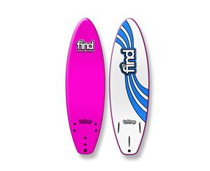 FIND 6Ɔ'' Tuffrap Soft Surfboard Thruster NEON PINK - 3 Fin - Pink