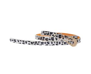 Grace Womens/Ladies Leopard Print Leather Belt (White Leopard) - BL171