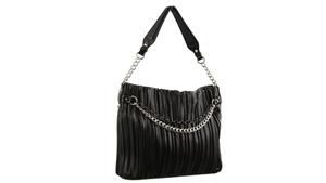 Milleni Hobo Bag with Front Chain - Black