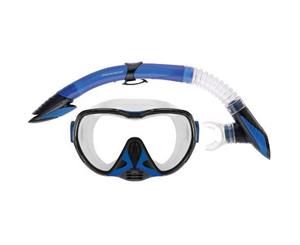 Mirage Adult Diamond Silicone Mask and Snorkel Set - Blue