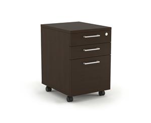 Mobile Pedestal with Lockable Filing Drawers Laminate Wenge - silver